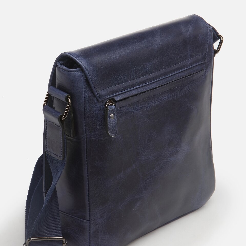 Genuine Leather Navy Blue Men's Bag