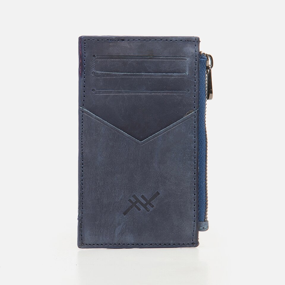 Genuine Leather Navy Blue Men's Wallet