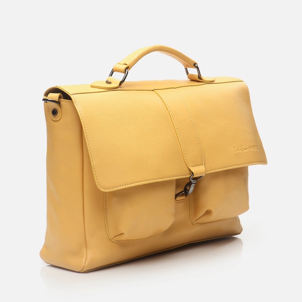 Genuine Leather Yellow Men's Bag x Danilo Zanna