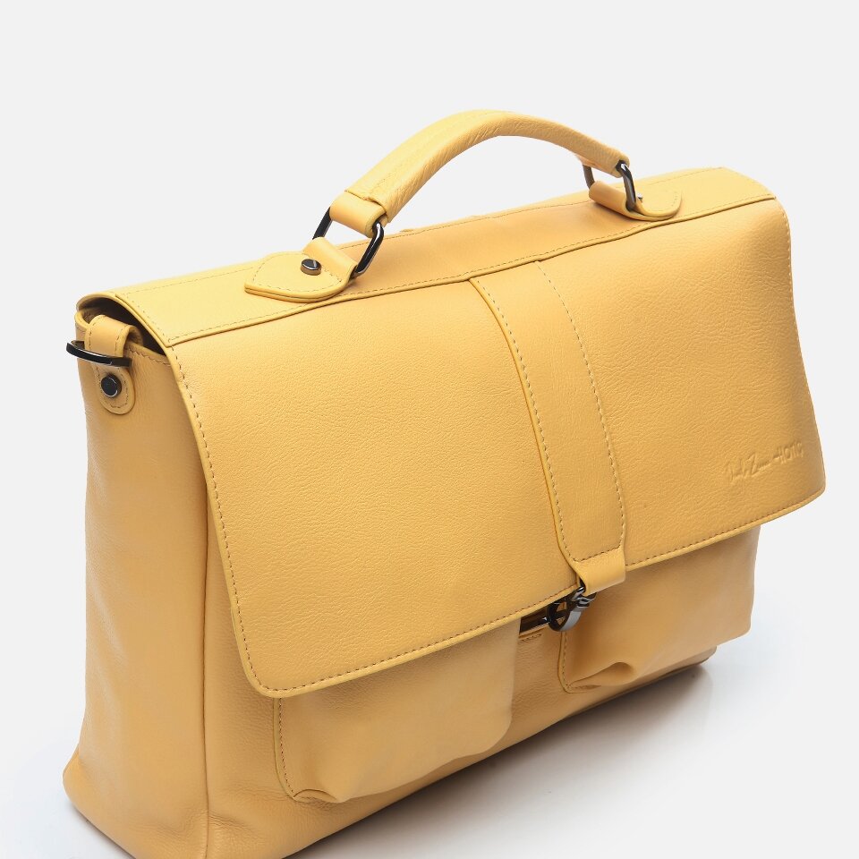 Genuine Leather Yellow Men's Bag x Danilo Zanna