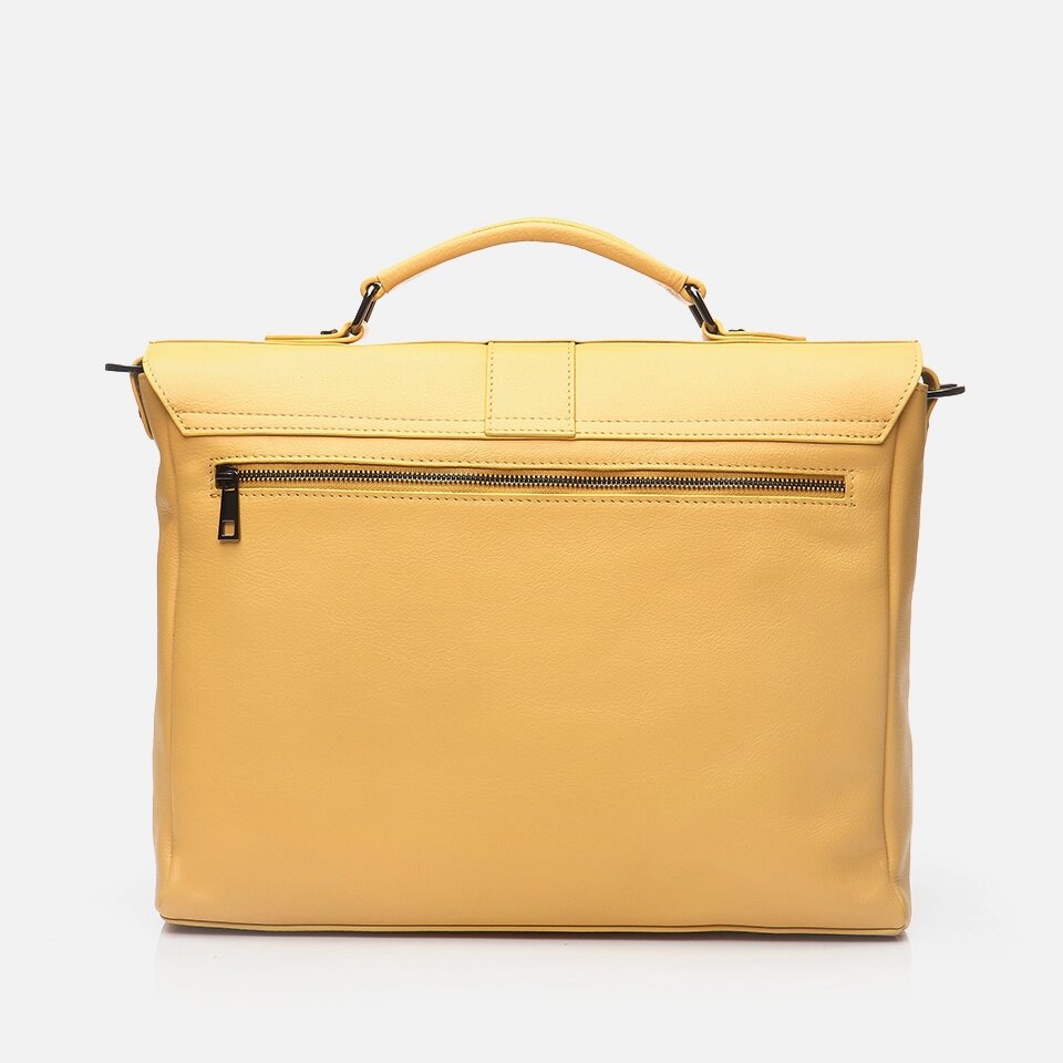 Genuine Leather Yellow Men's Bag x Danilo Zanna