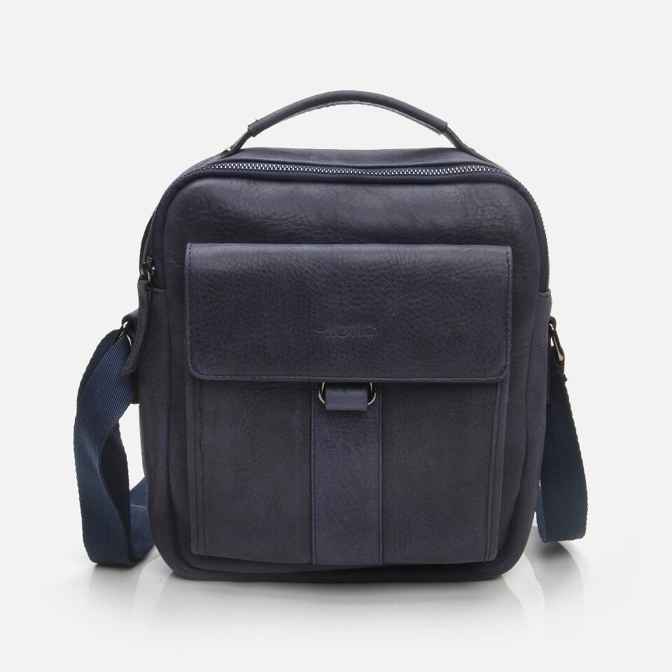 Genuine Leather Navy Blue Men's Bag