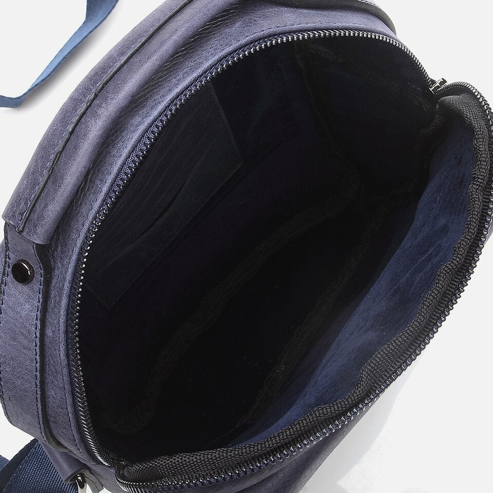 Genuine Leather Navy Blue Men's Bag