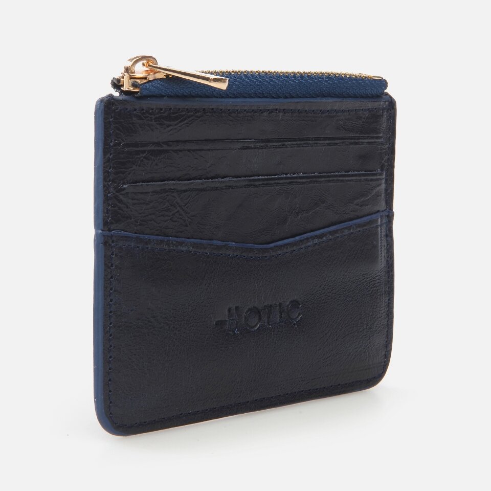 Genuine Leather Navy Blue Men's Wallet