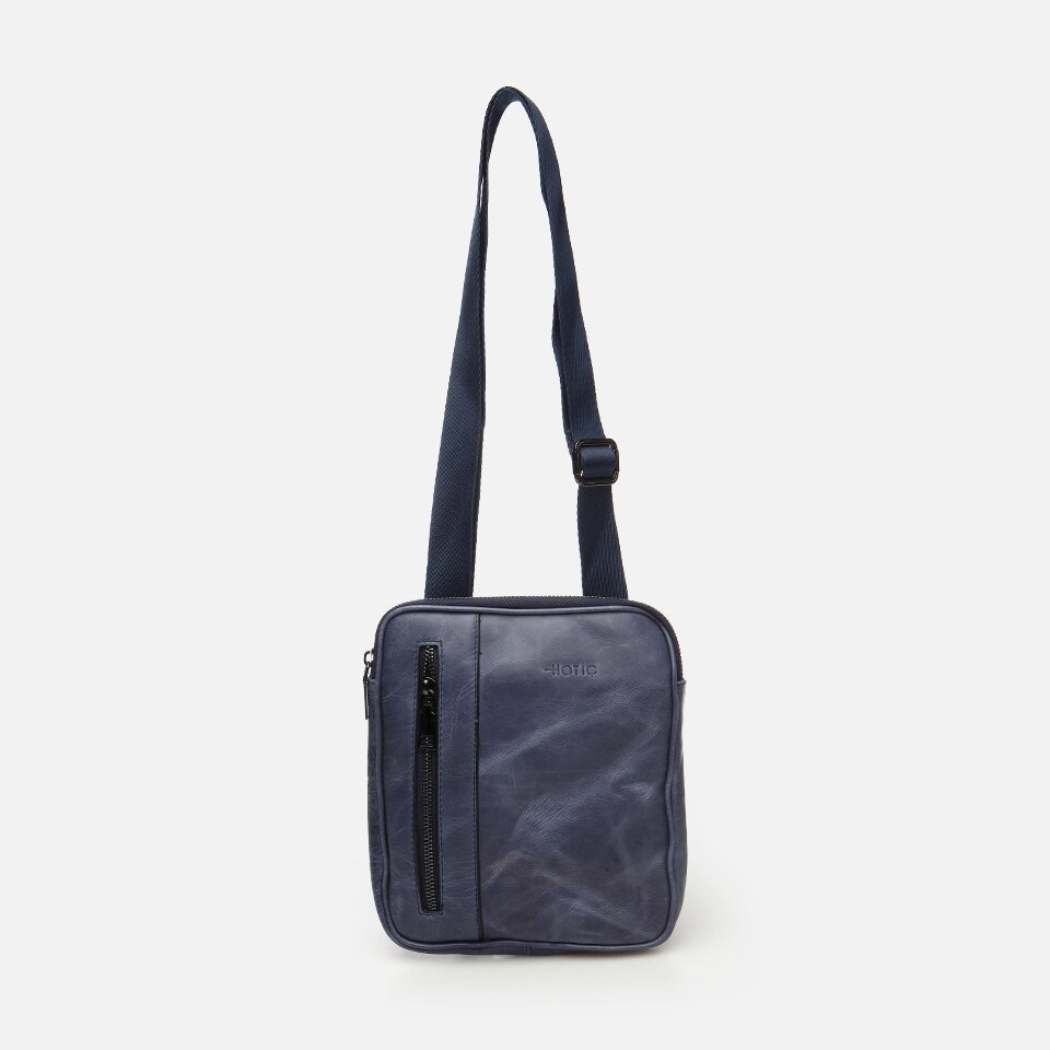 Genuine Leather Navy Blue Men's Bag