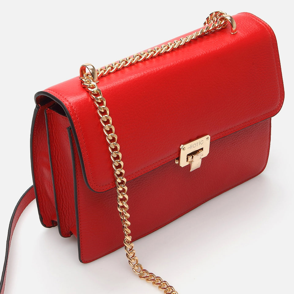 Genuine Leather Red Women's Bag