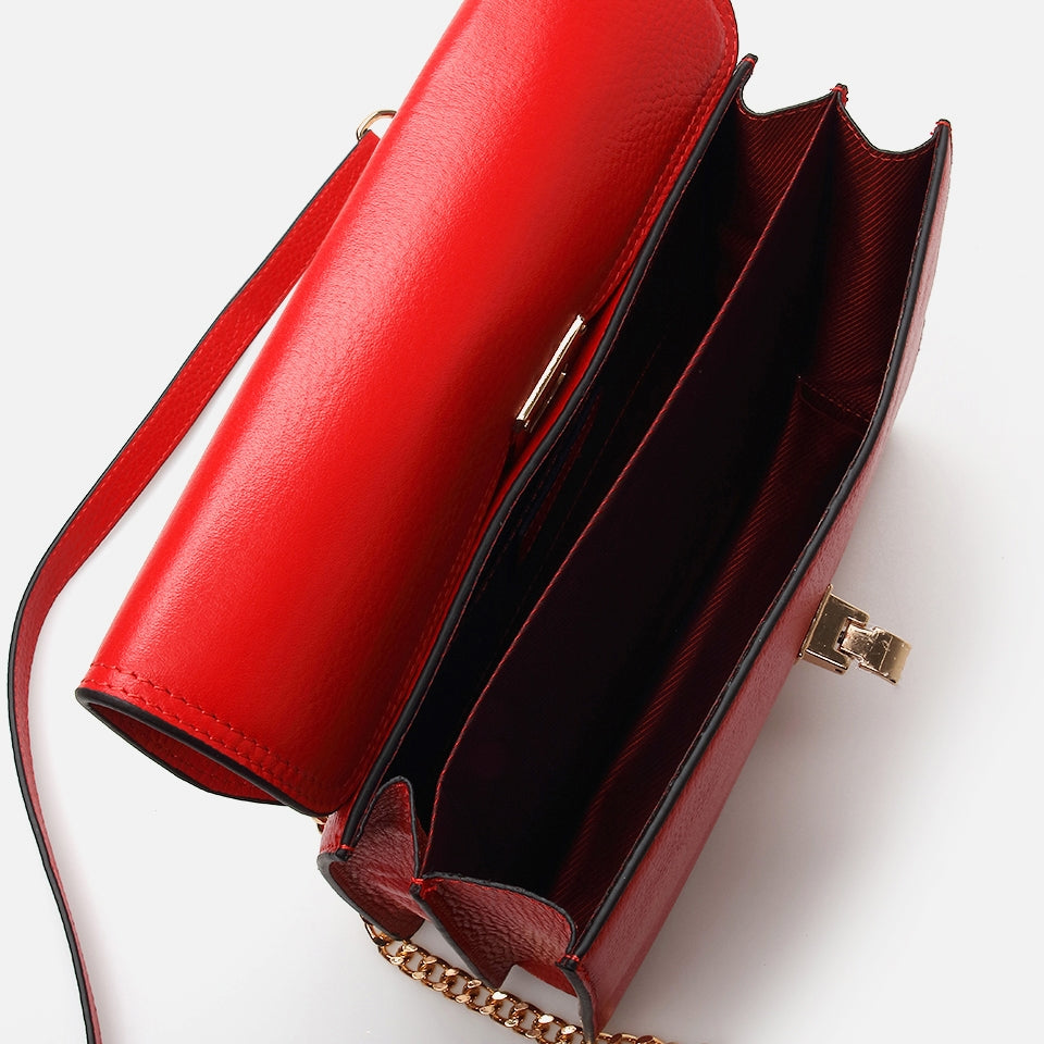 Genuine Leather Red Women's Bag