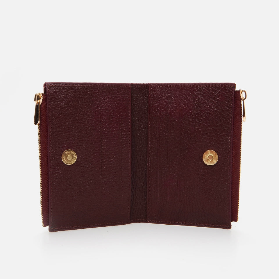Genuine Leather Burgundy Women's Wallet