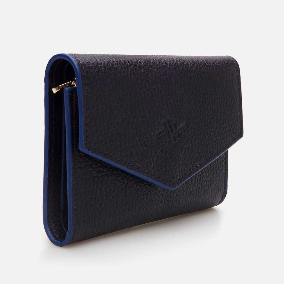 Genuine Leather Navy Blue Women's Wallet