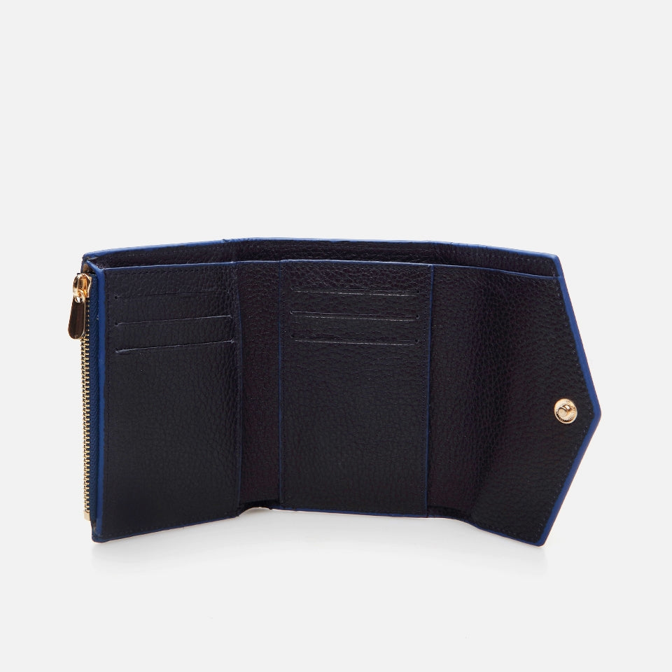 Genuine Leather Navy Blue Women's Wallet
