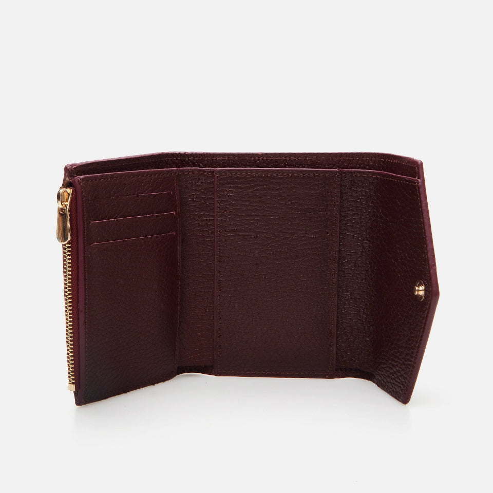 Genuine Leather Burgundy Women's Wallet