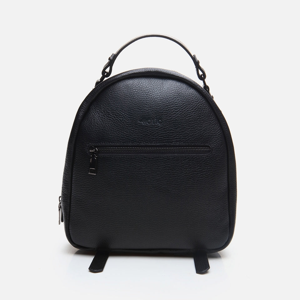 Genuine Leather Black Women's Backpack