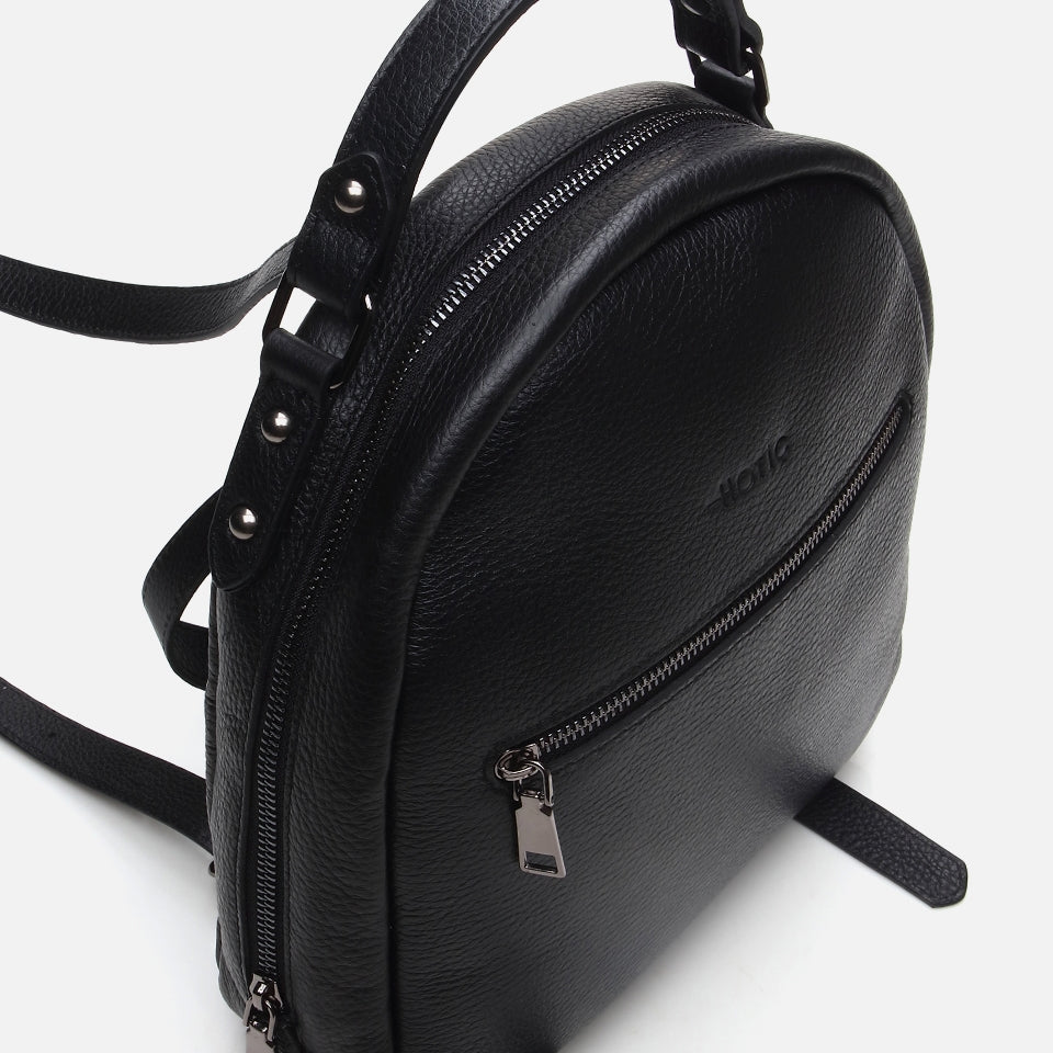 Genuine Leather Black Women's Backpack