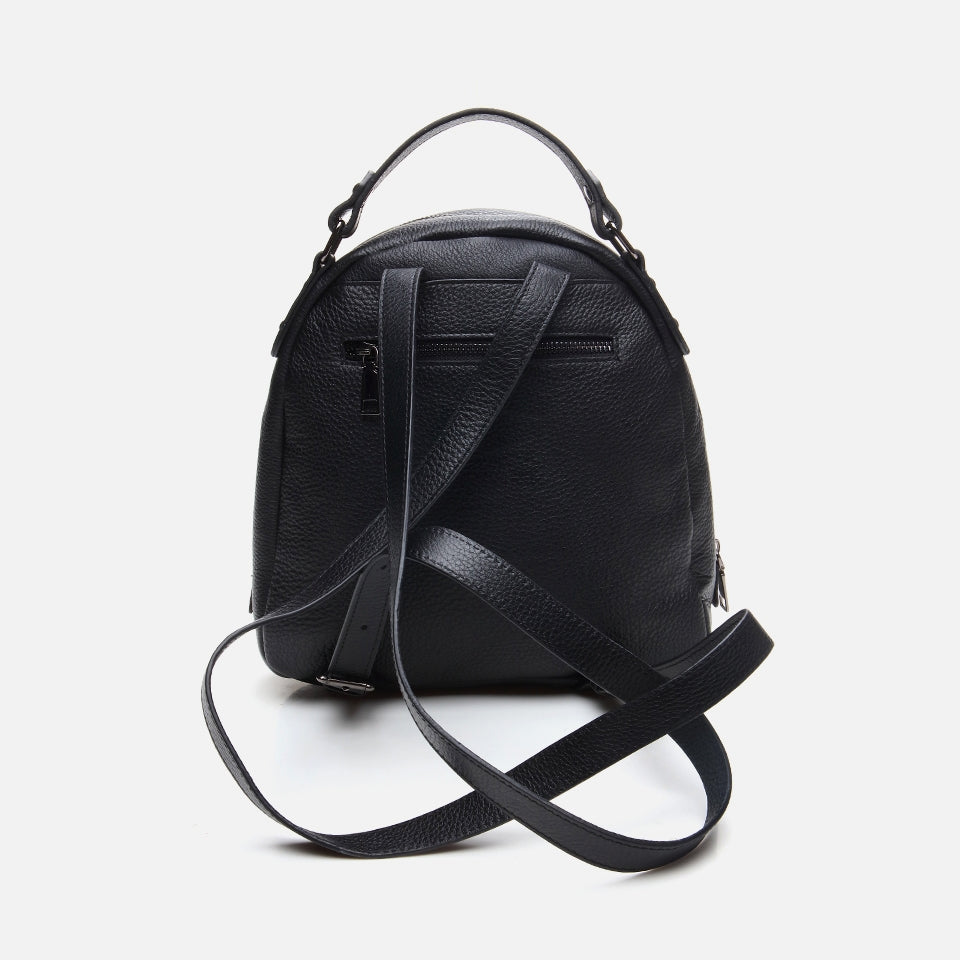 Genuine Leather Black Women's Backpack