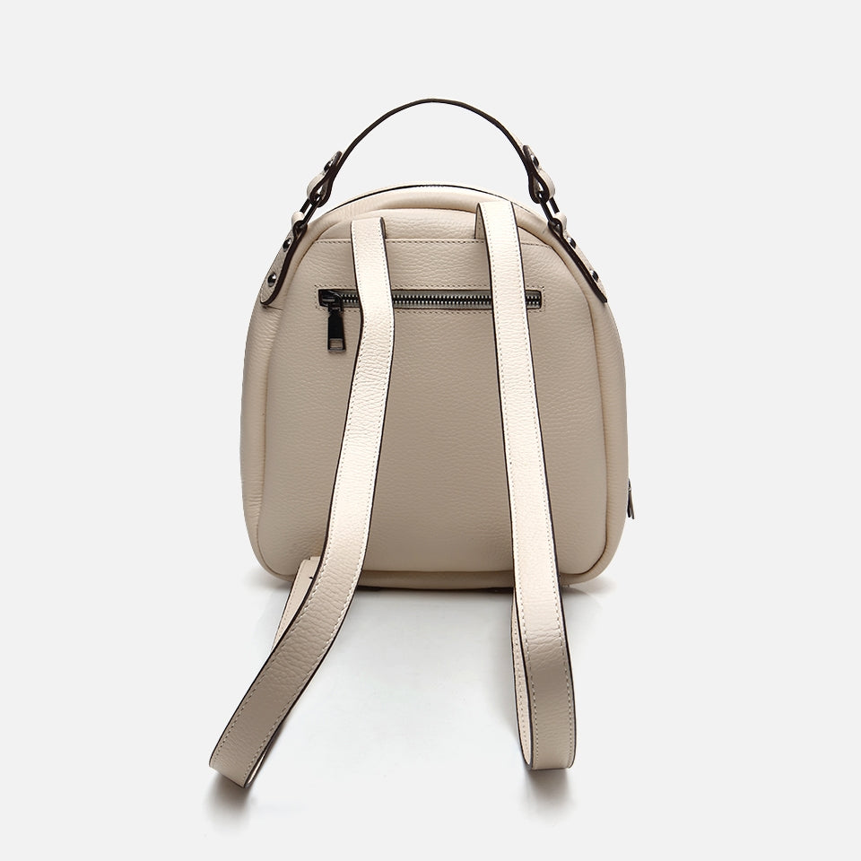 Genuine Leather Beige Women's Backpack