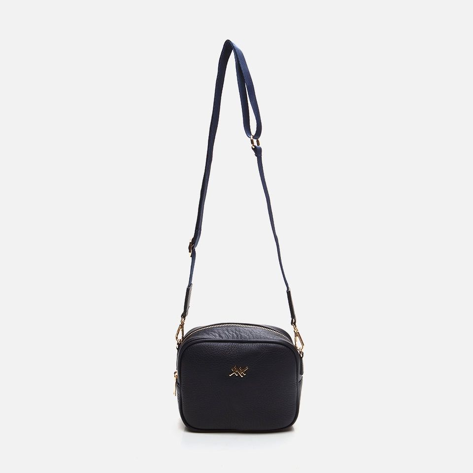 Genuine Leather Navy Blue Women's Mini (Crossbody) Bag