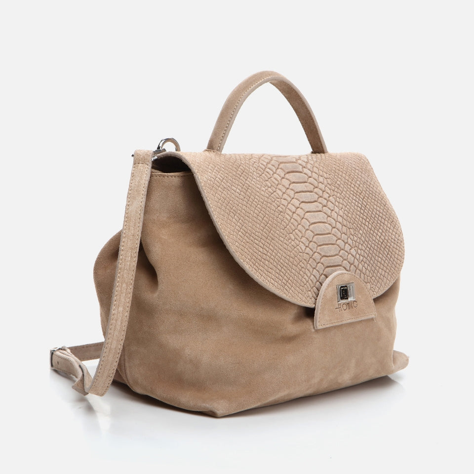 Genuine Leather Beige Women's Bag