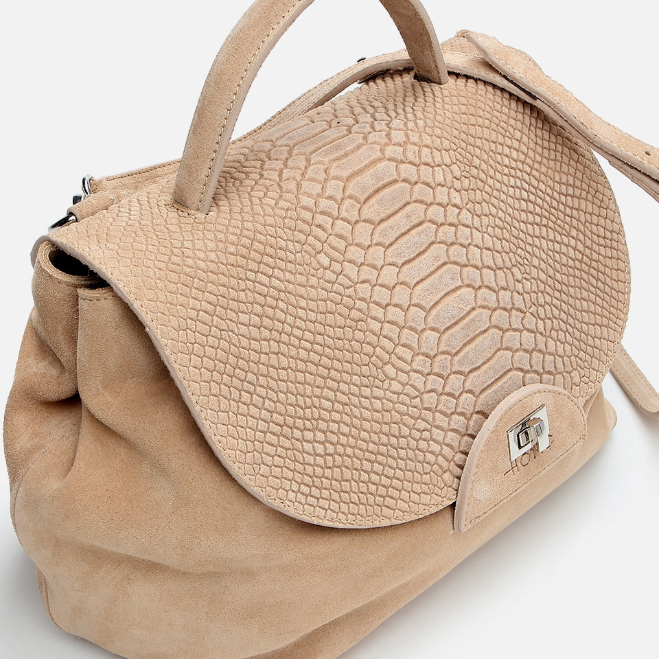 Genuine Leather Beige Women's Bag