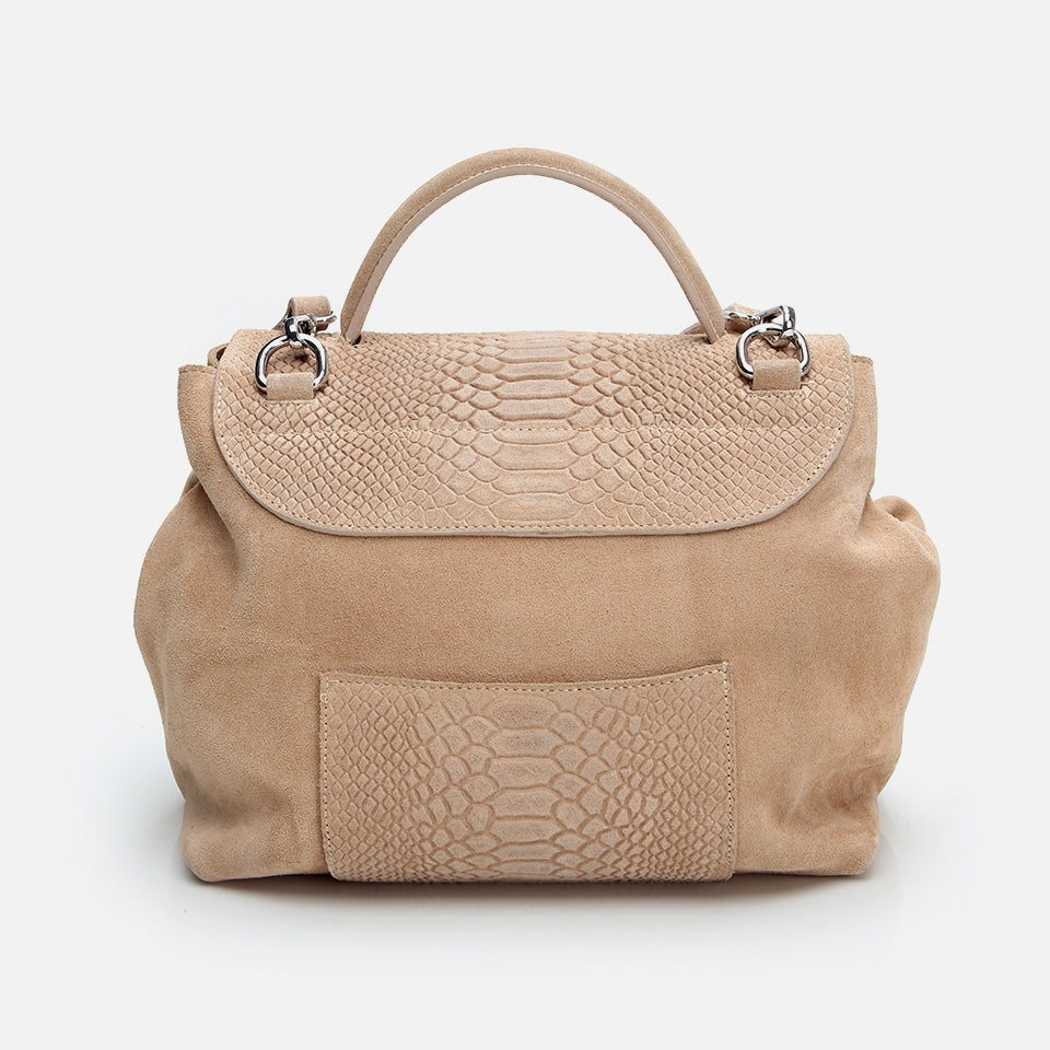 Genuine Leather Beige Women's Bag