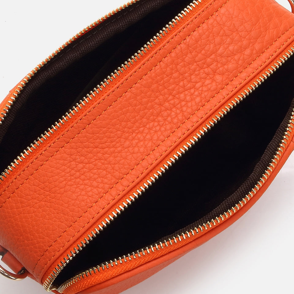 Genuine Leather Orange Women's Mini (Crossbody) Bag