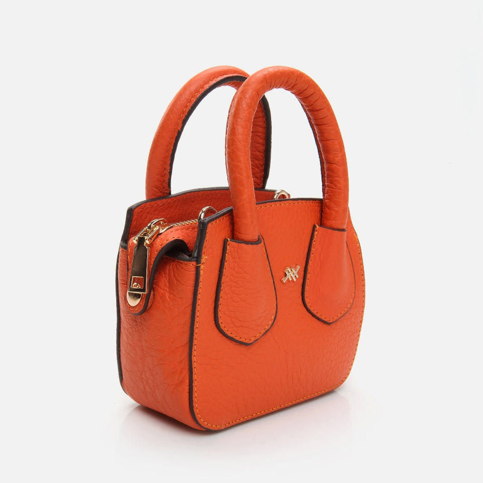 Genuine Leather Orange Women's Mini (Crossbody) Bag
