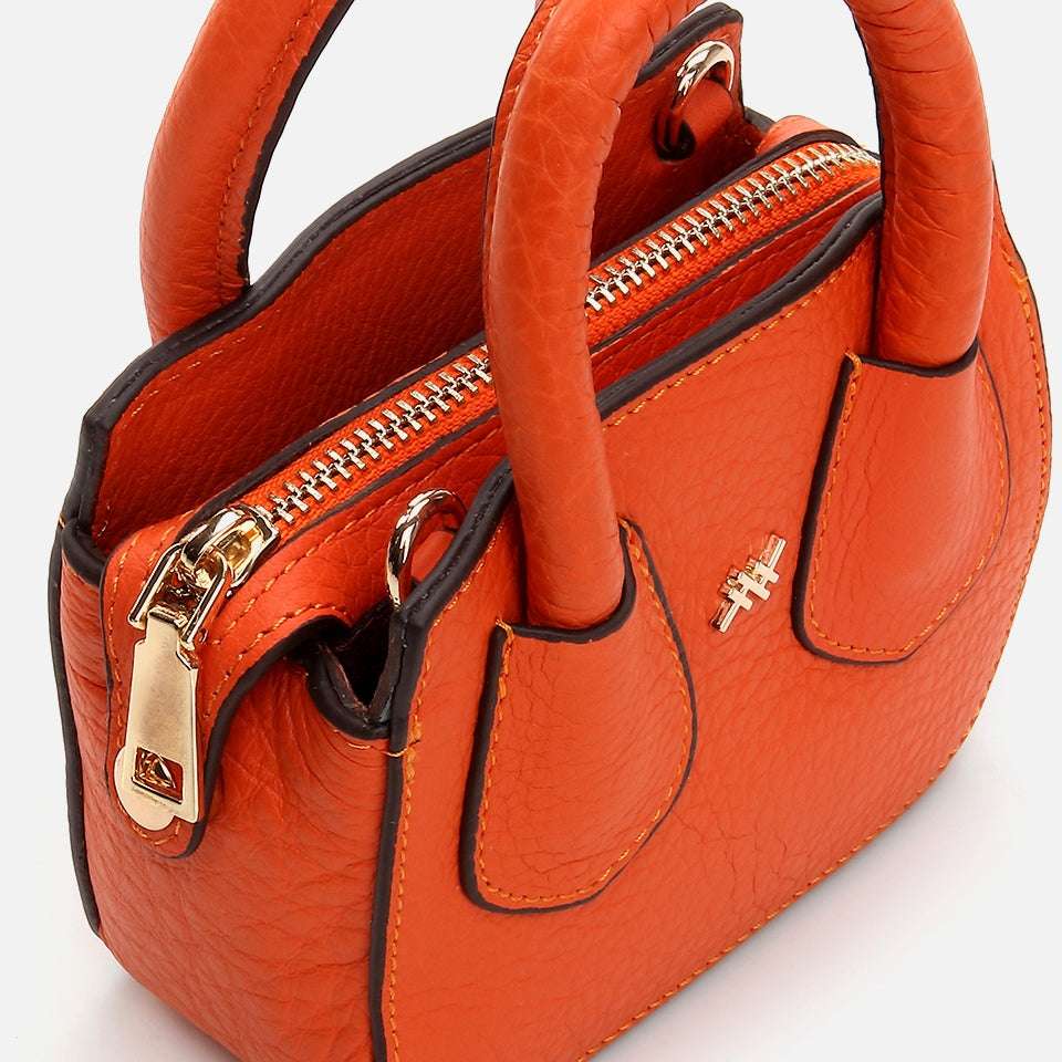 Genuine Leather Orange Women's Mini (Crossbody) Bag