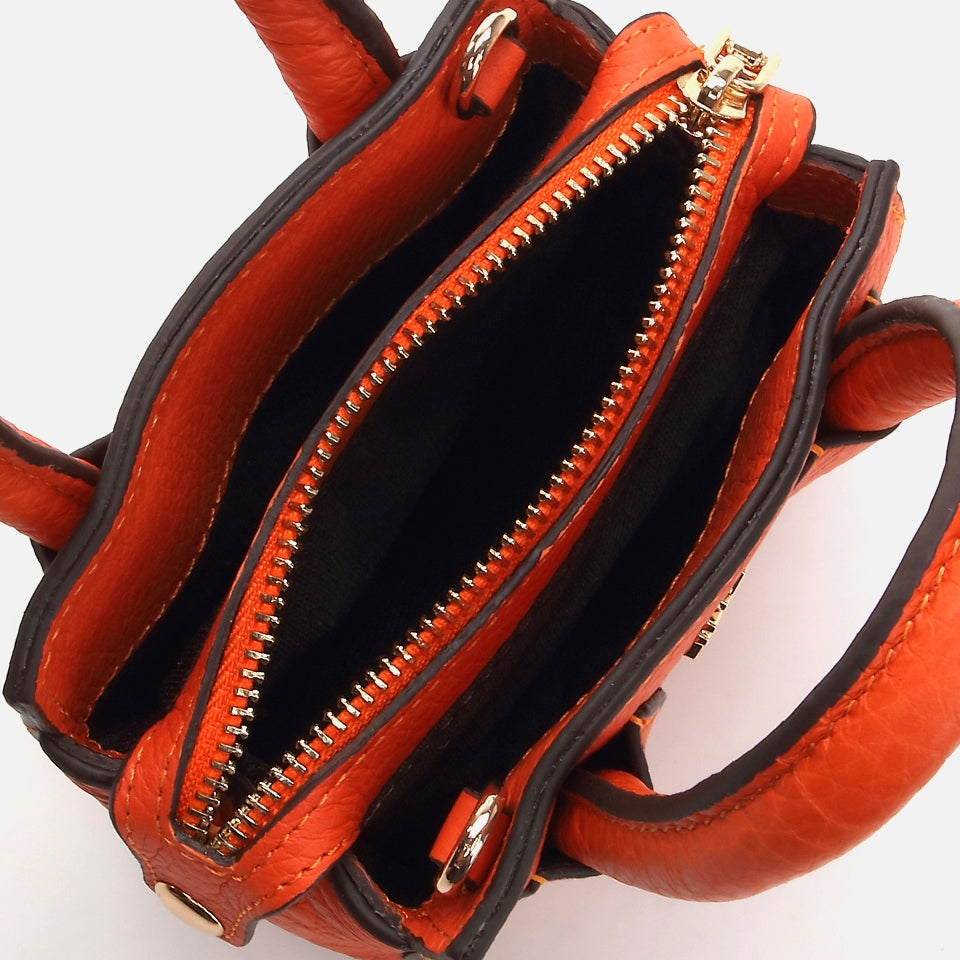 Genuine Leather Orange Women's Mini (Crossbody) Bag