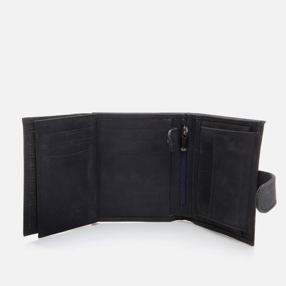Genuine Leather Navy Blue Men's Wallet