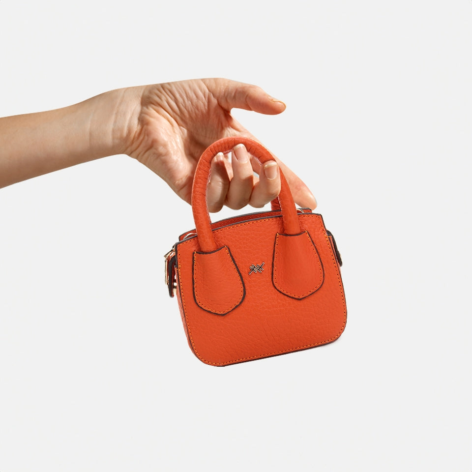 Genuine Leather Orange Women's Mini (Crossbody) Bag
