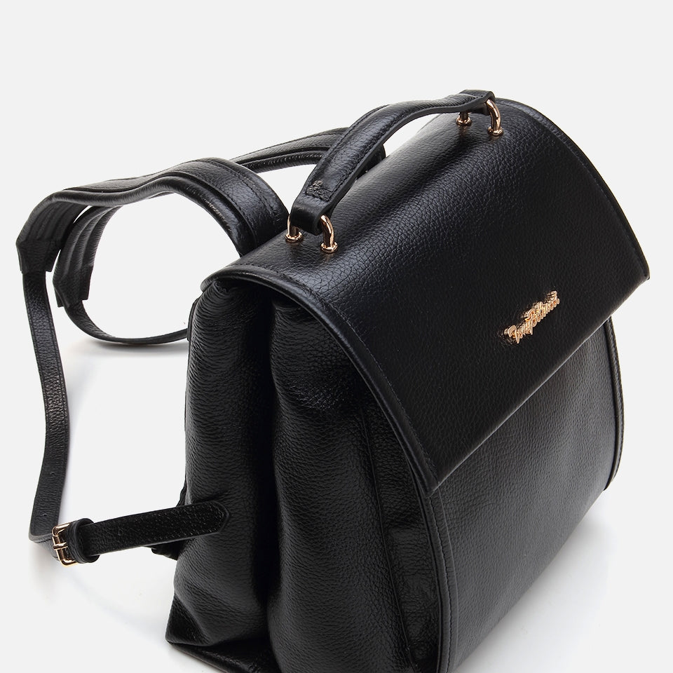 Genuine Leather Black Women's Backpack