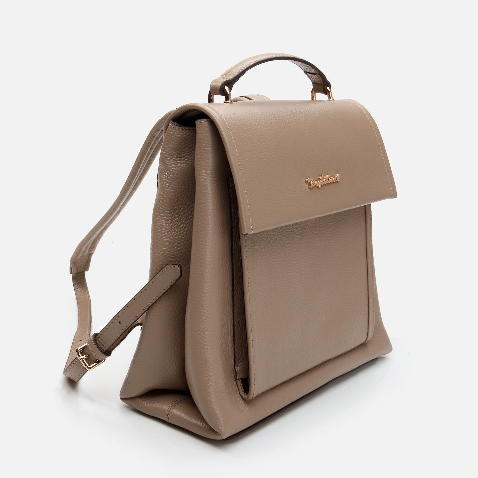 Genuine Leather Taupe Women's Backpack
