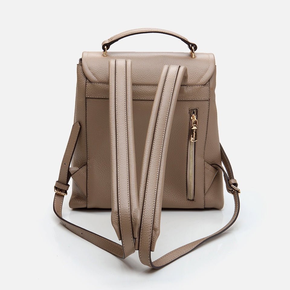 Genuine Leather Taupe Women's Backpack