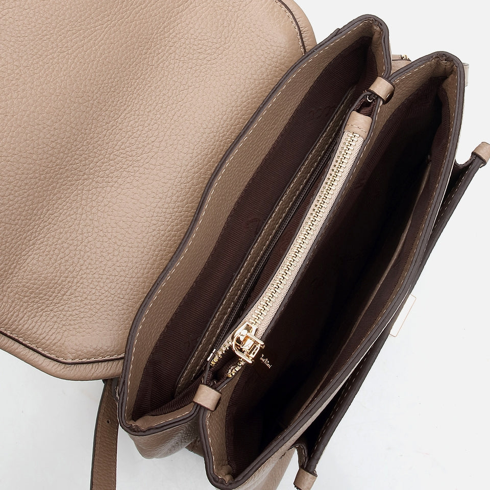 Genuine Leather Taupe Women's Backpack
