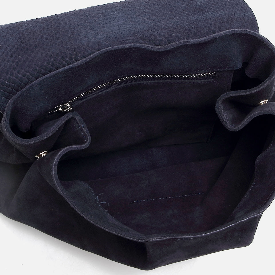 Genuine Leather Navy Blue Women's Bag