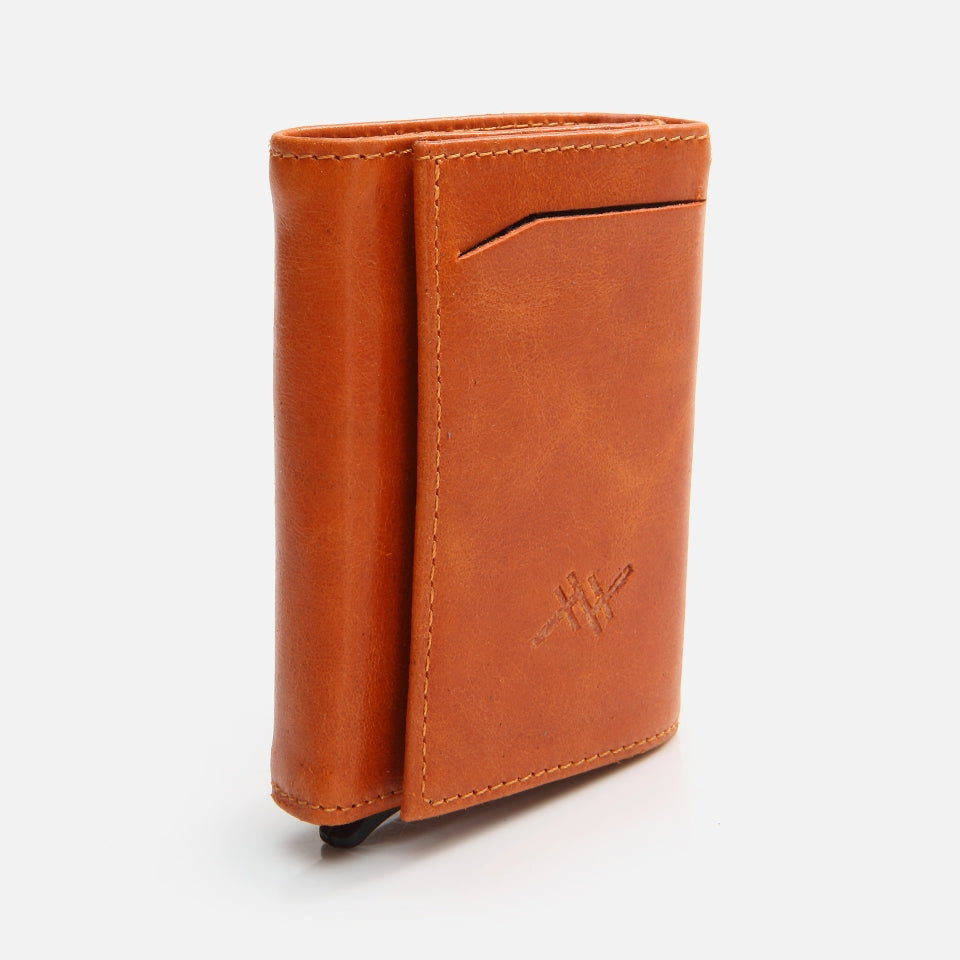 Genuine Leather Orange Men's Wallet