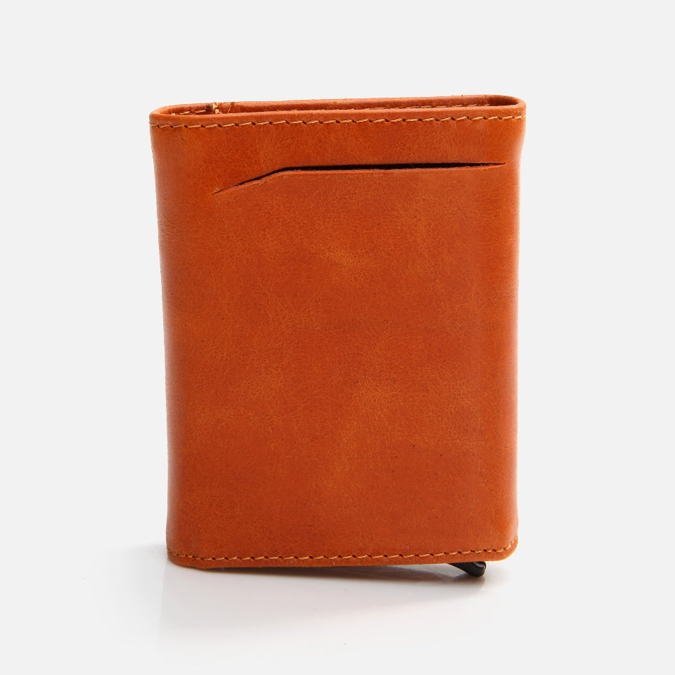Genuine Leather Orange Men's Wallet