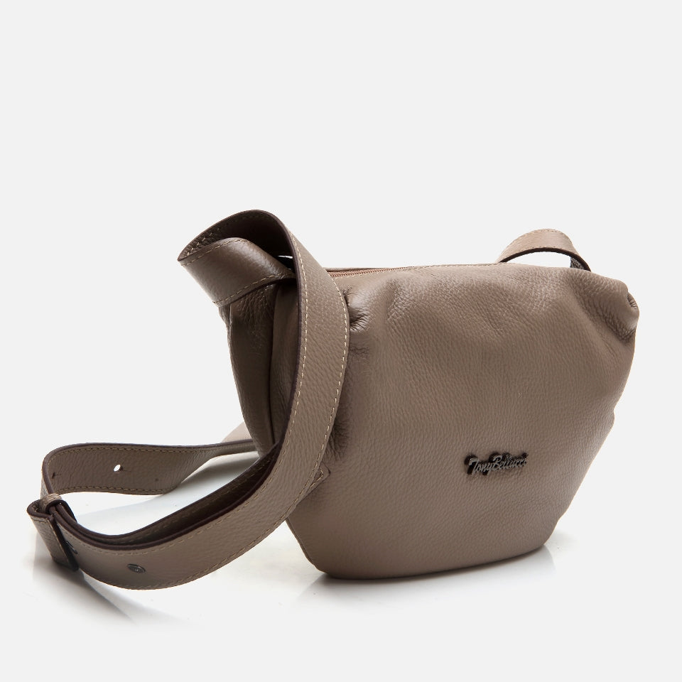 Genuine Leather Taupe Women's Mini (Crossbody) Bag