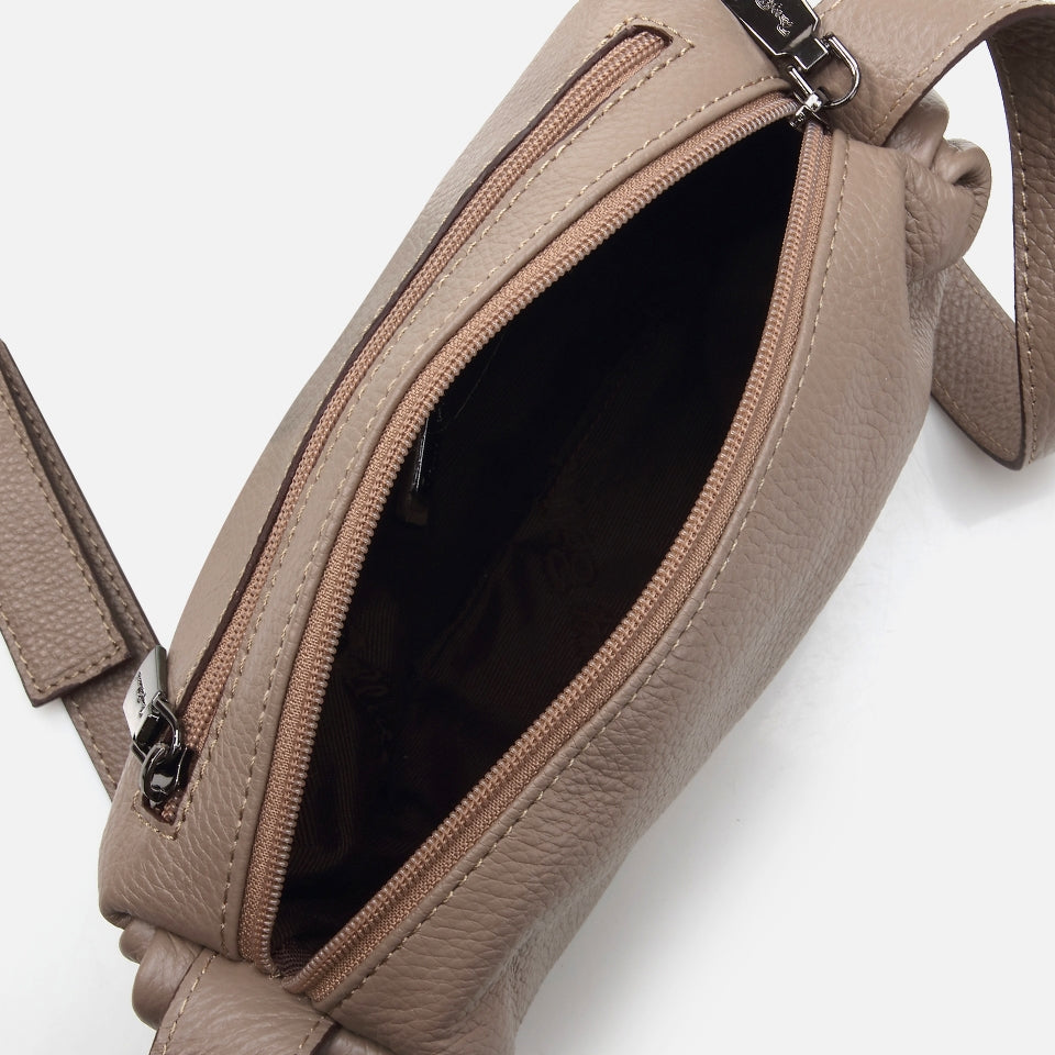 Genuine Leather Taupe Women's Mini (Crossbody) Bag