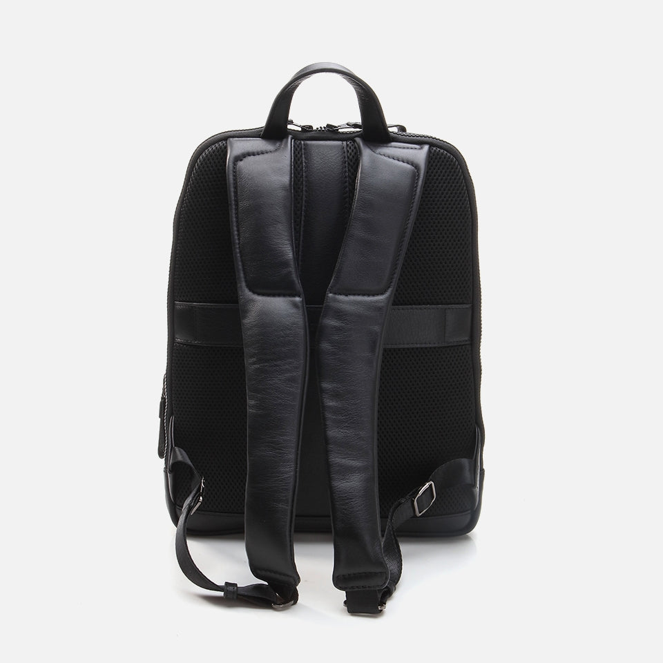 Genuine Leather Black Men's Backpack