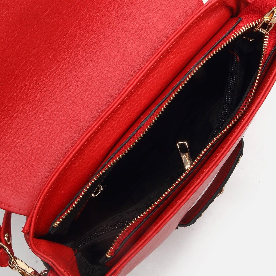 Genuine Leather Red Women's Bag