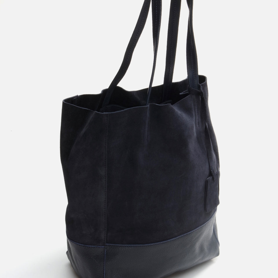 Genuine Leather Navy Blue Women's Bag