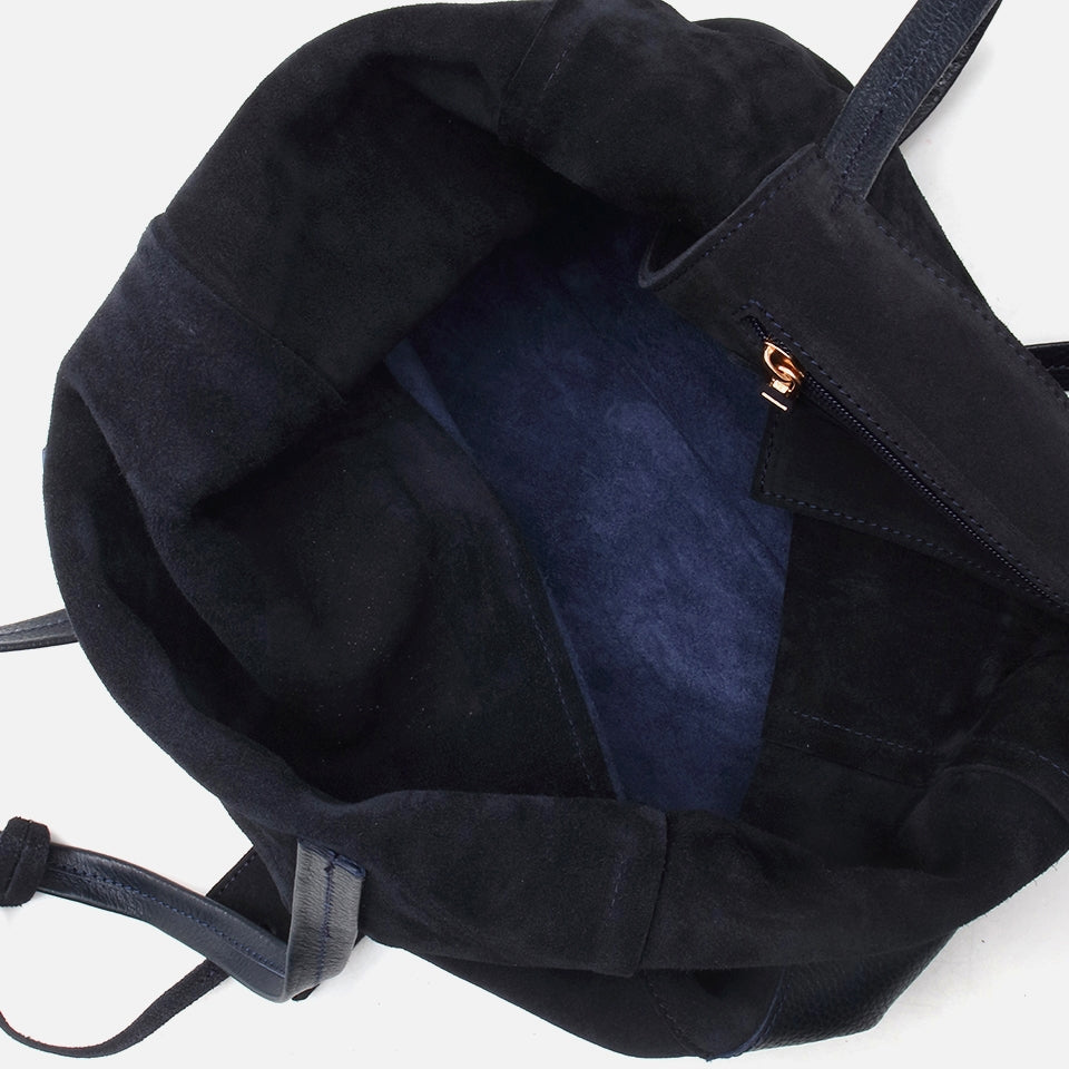 Genuine Leather Navy Blue Women's Bag