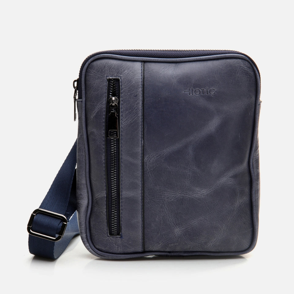 Genuine Leather Navy Blue Men's Bag