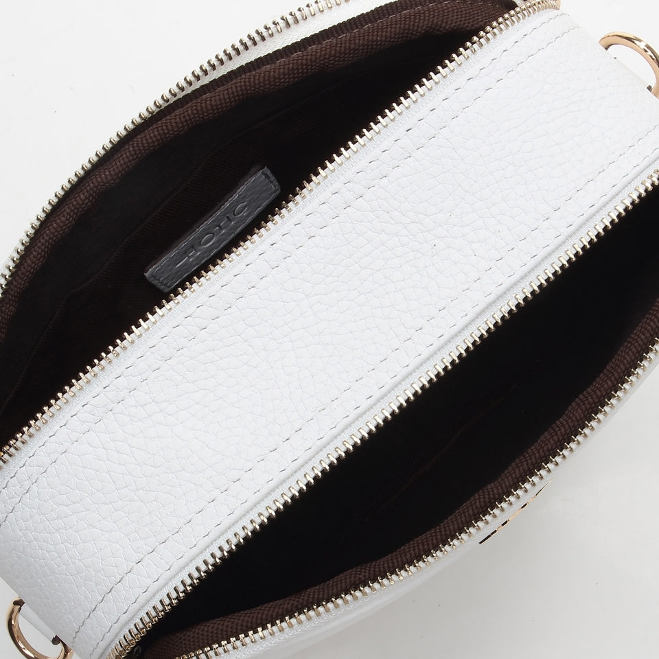 Genuine Leather White Women's Mini (Crossbody) Bag