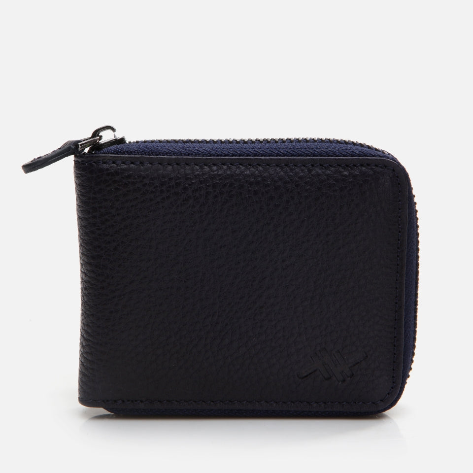 Genuine Leather Navy Blue Men's Wallet