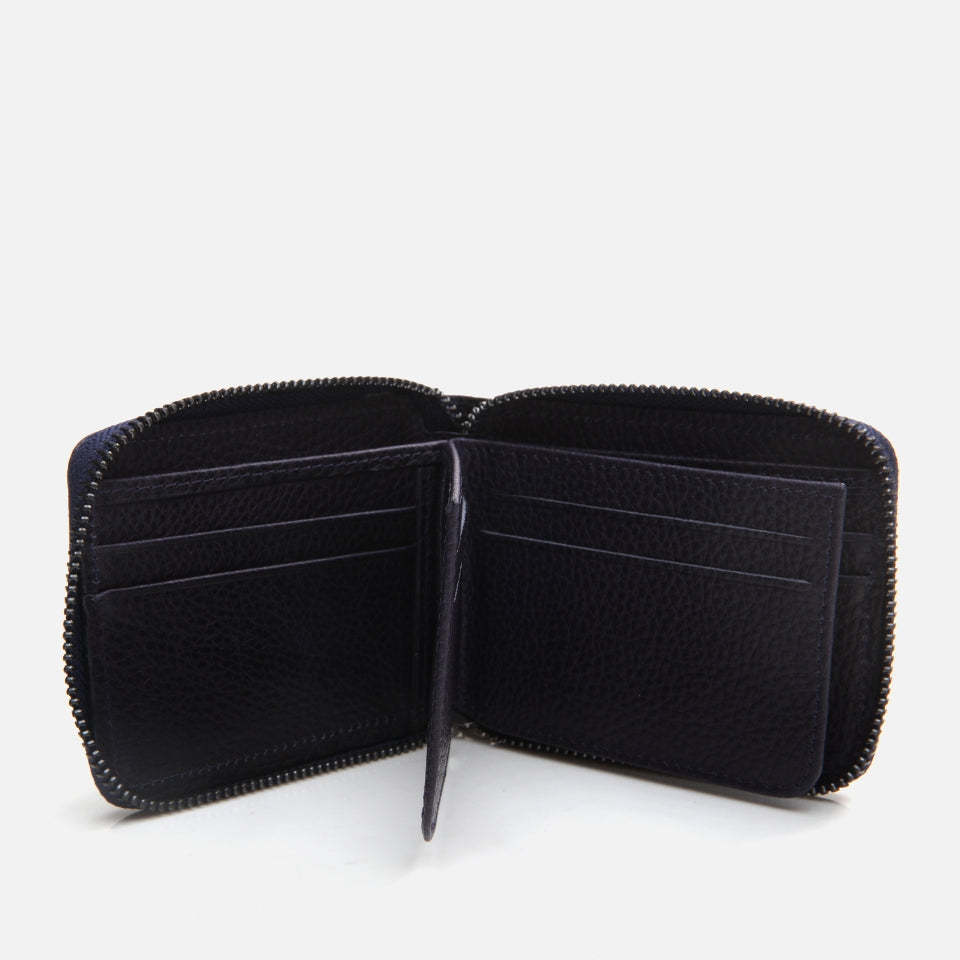 Genuine Leather Navy Blue Men's Wallet