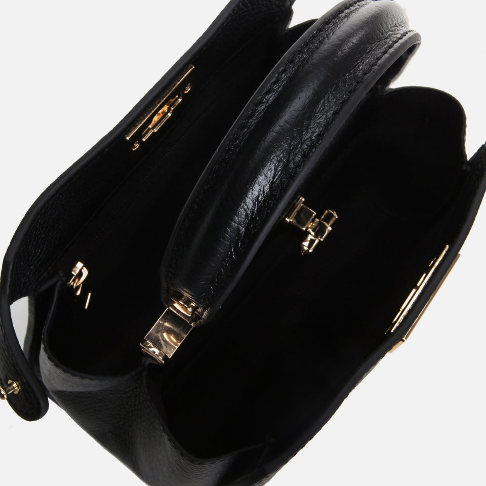 Genuine Leather Black Women's Mini (Crossbody) Bag