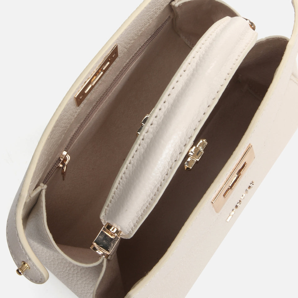 Genuine Leather Beige Women's Mini (Crossbody) Bag