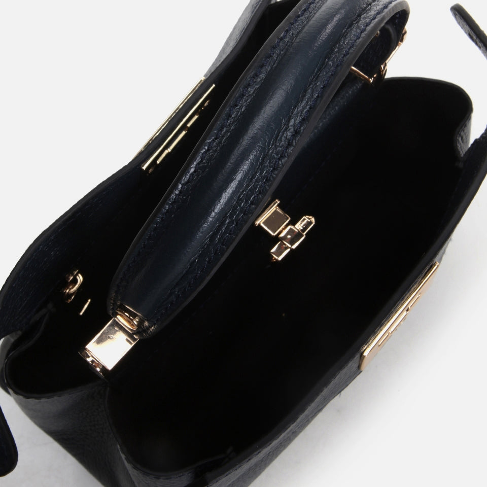 Genuine Leather Navy Blue Women's Mini (Crossbody) Bag