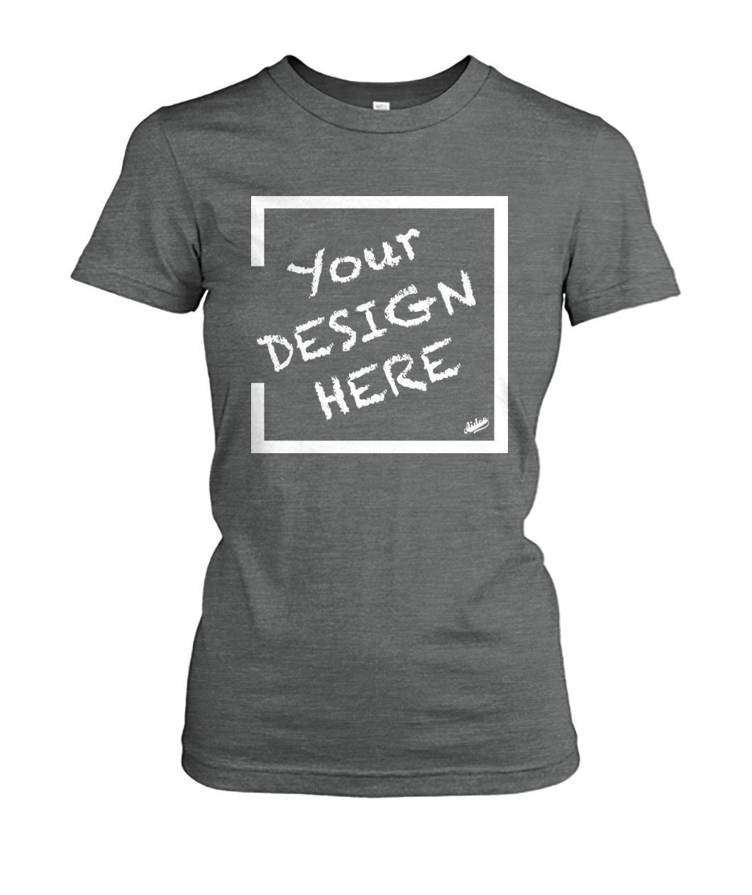 Aidoo Women's Crew Tee-Ladies Tees-Nike-Adidas-Supreme-Champion-Jordan-Louis Vuitton-shirt personalised-custom hoodie-personalised hoodie-Aidoo-Dark Heather-S-Aidoo : On-Demand Print